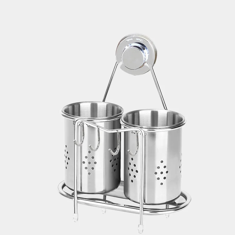 Stainless steel hanging chopstick cage floor type fork spoon holder knife rack reinforced kitchen supplies cutlery organizer