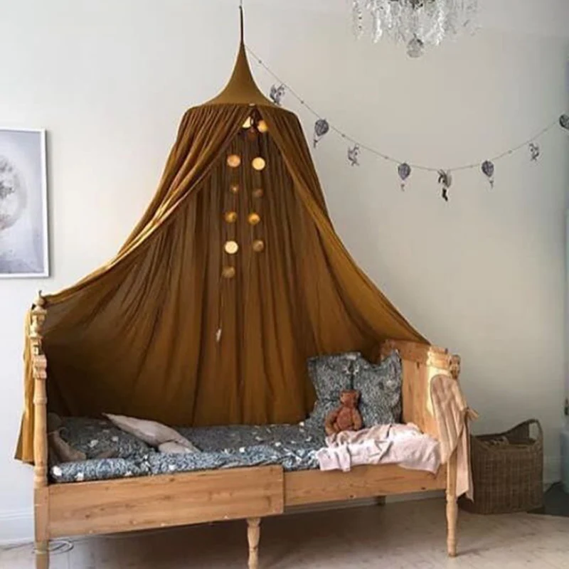  KAMIMI Baby Bed Curtain Children Room Decoration Crib Netting Baby Tent Washed Cotton Cloth Hung Do