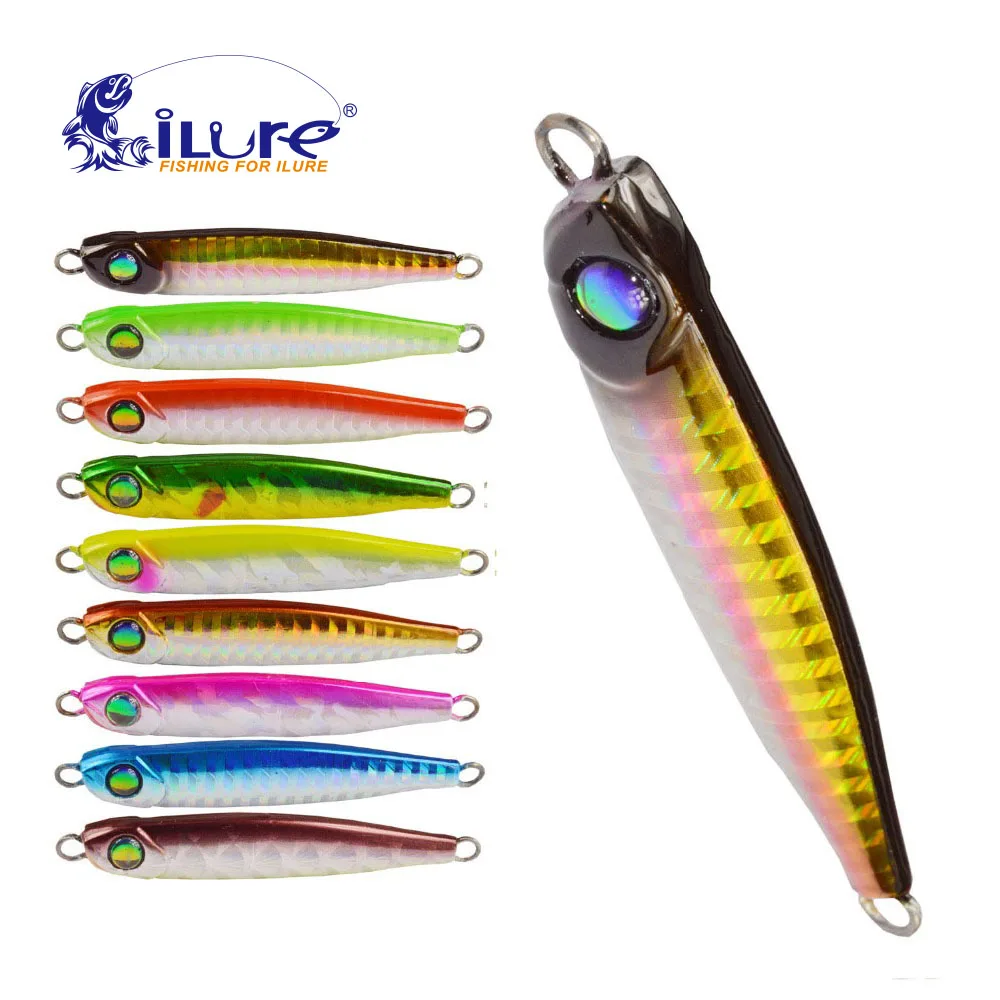 

iLure Metal Jigging Spoon 33g 3D Eyes Artificial Pesca Lures Fishing Boat Jig Hard Lure Bait Locks Super hard lead Carp bait