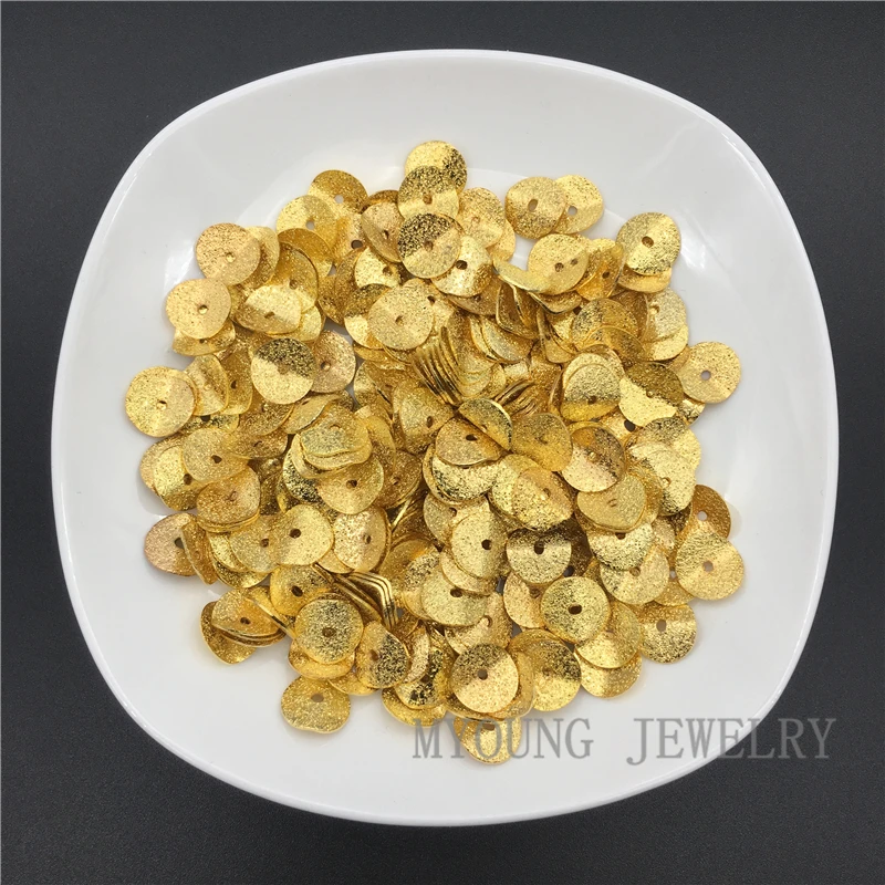 

Golden Brass Spacer Beads. Metal Wavy Smooth Disc Jewelry Finding Beads MY1294