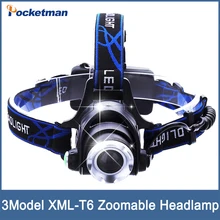 LED Headlight CREE T6 led headlamp zoom 18650 Head lights head lamp 4000lm XML-T6 zoomable lampe frontale