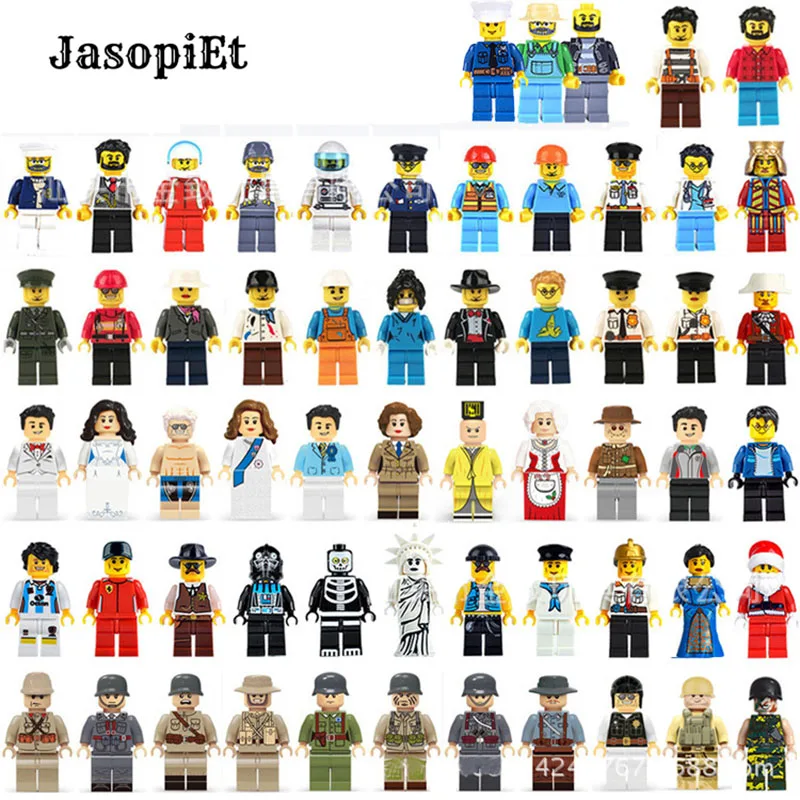 

12pcs/lot Model Building Block Military City Worker Action Figures Set Baby Educational Learning Toy Compatible With legoings