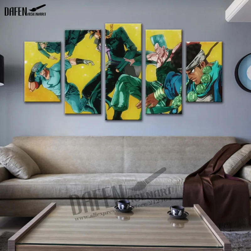 Kopen Goedkoop Anime Poster Wall Art Canvas Schilderij 5 Panelen JOJO s