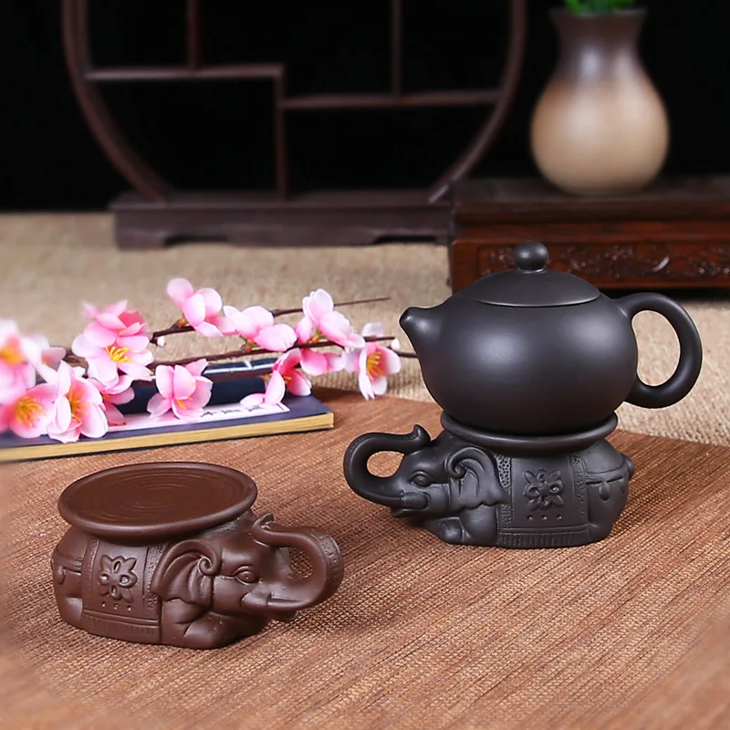 

Purple Clay Elephant Tea Pot Mat Kung Fu Tea Set Accessories Tea Coaster Teahouse Leisure Club Supplies Teapot Trivets