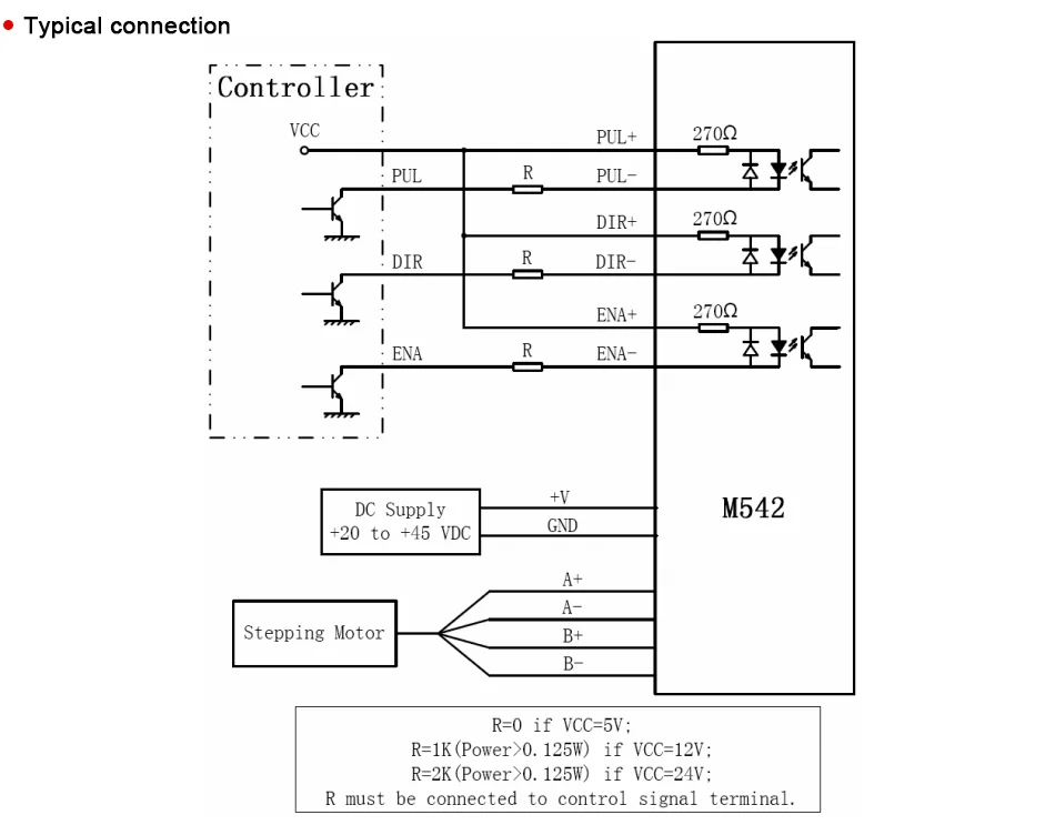 2-фазный Драйвер шагового двигателя M542 входное напряжение 24VDC-36VDC ток 1.0A-4.2A