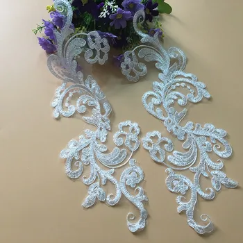 

50Pairs ivory color and 50pairs white color lace applique trim fabric
