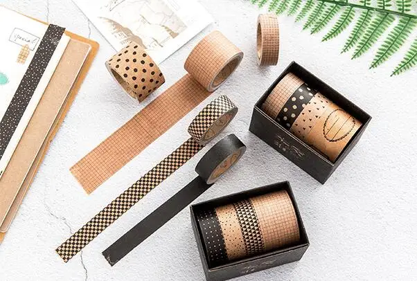 

1 Set Vintage Kraft Grid Tape for Home DIY Scrapbooking