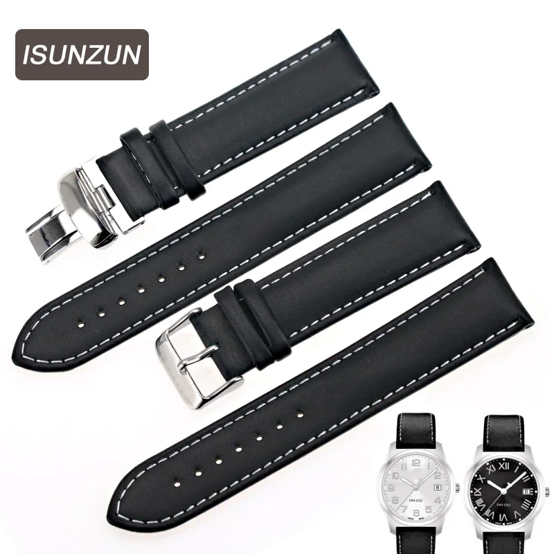 Ремешок ISUNZUN для часов Tissot T014 T049 PR100 браслет из натуральной кожи наручных 19 мм|nato