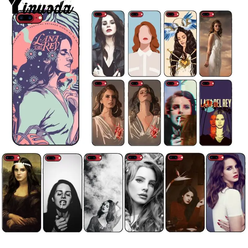 Yinuoda Lana Del Rey ТПУ мягкий силиконовый черный чехол для телефона для Apple iPhone 8 7 6 6S Plus X XS MAX 5 5S SE XR Чехол для мобильного телефона s