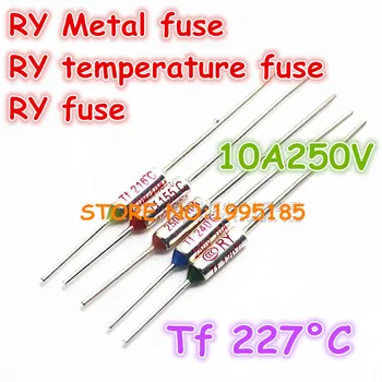 

RY 50pcs/lot New Micro thermal fuse 10A250V Tf 227 Degrees TF227 C Mini temp fuse metal shell Thermal Cutoff