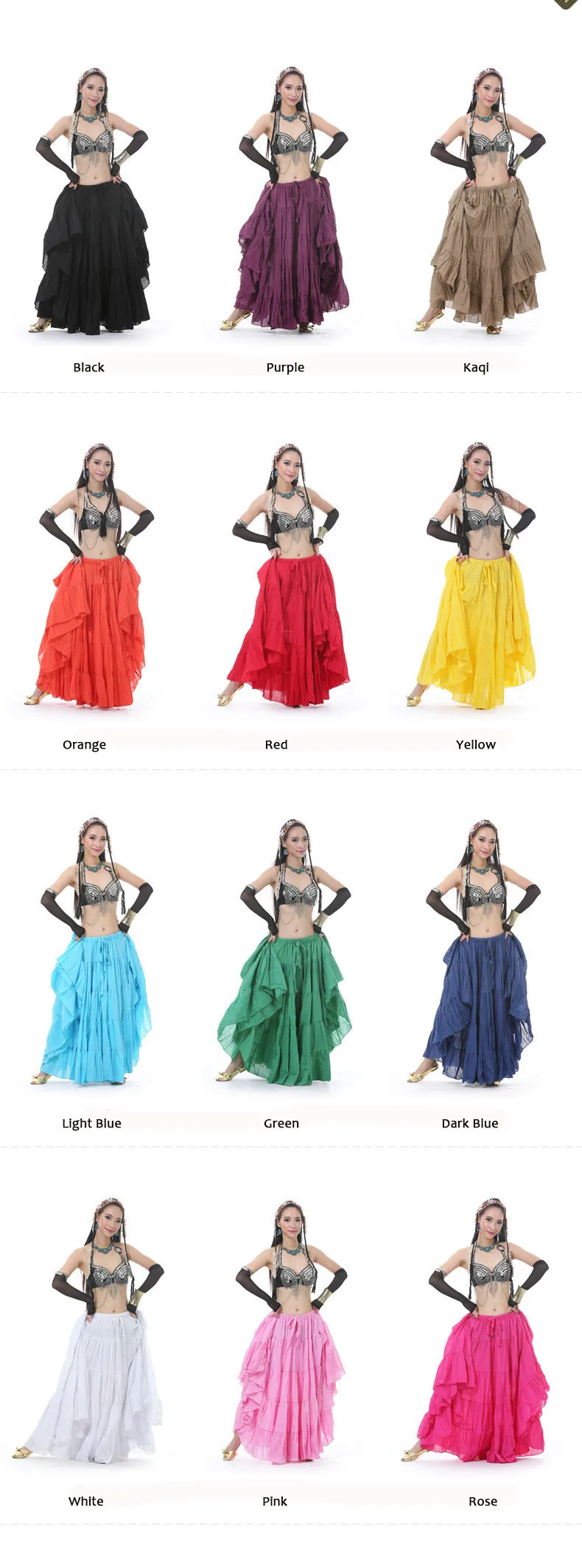 Для женщин ats Трайбал танец живота Лен Племенной туфли в стиле ретро, цыганская длинная юбка с большими кругами, Одежда для танцев 14 цветов