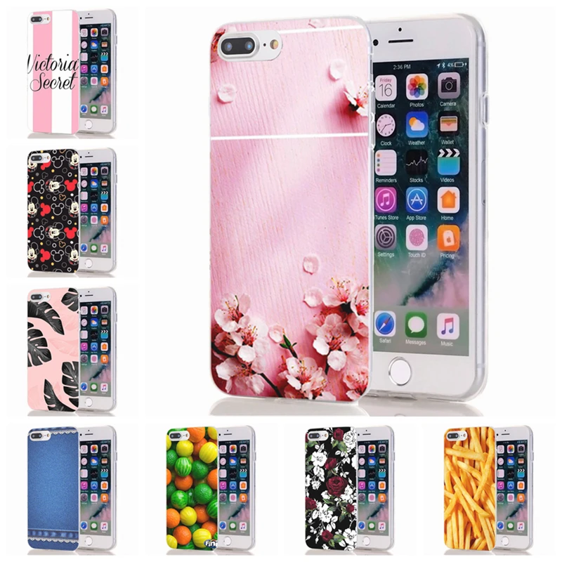 Flora Soft Clear TPU Phone Case For iPhone 6 6S Plus 7 7Plus 8 8Plus X Fundas Silicone Flower Cover B820 |