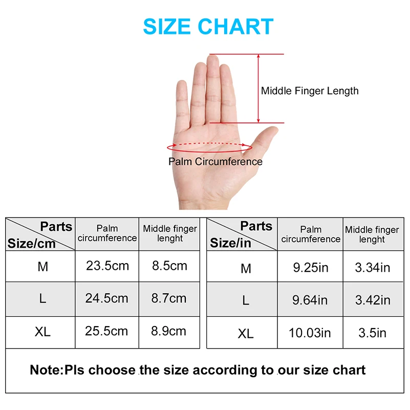 gloves size
