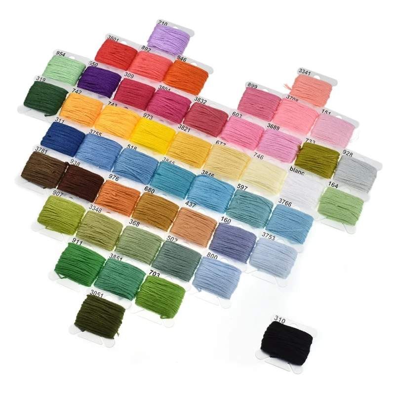 

50 Color DIY DMC Winding Plate Spiraea Finishing Tool Cross Stitch Thread Storage Box Plastic Panel