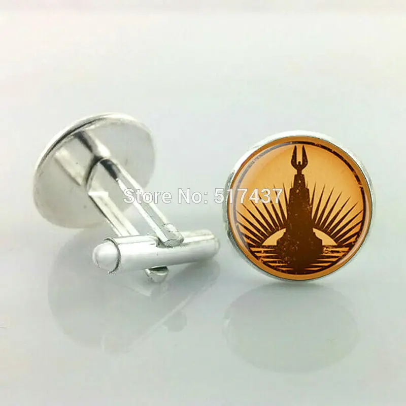 

1 pair wholesale Bioshock Infinite cuff links Game Men Accessory Cufflinks High Quality Round Cuff Links