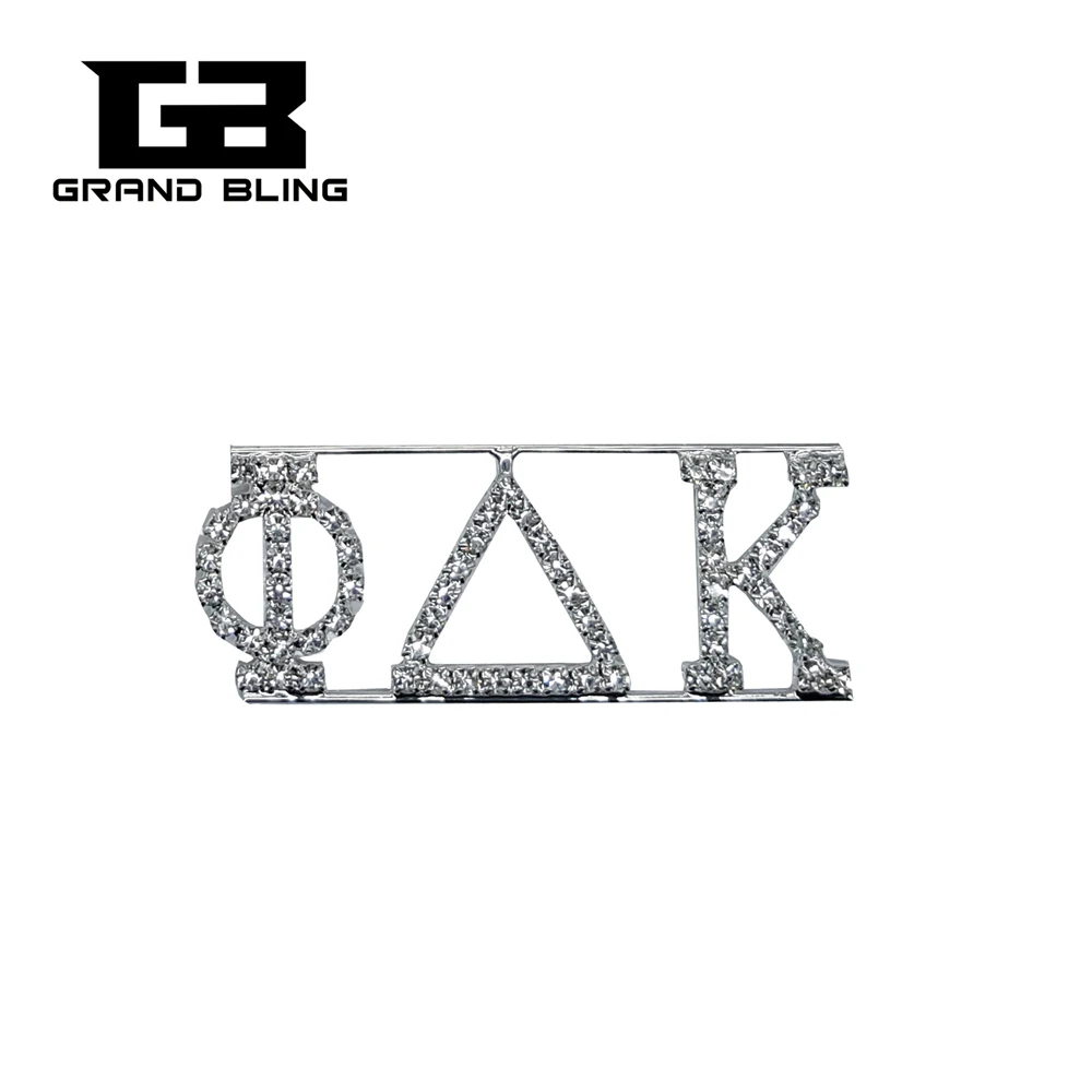 

Clear Crystal Greek Letters Brooch "Phi Thelta Kapa" Pin