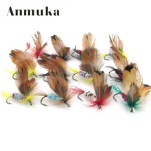 

hot Best Selling 12Pcs/dozen Fishing Lures Fly fishing Hooks feather bait booK dry fly hook, Steel Hooks fishing bait