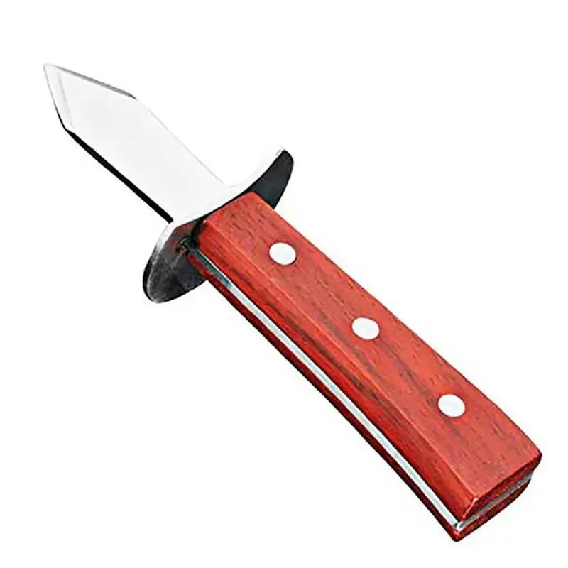 Устричный нож с деревянной ручкой, острый Окантованный нож из нержавеющей стали, нож для устриц, портативный инструмент, кухонные инструменты