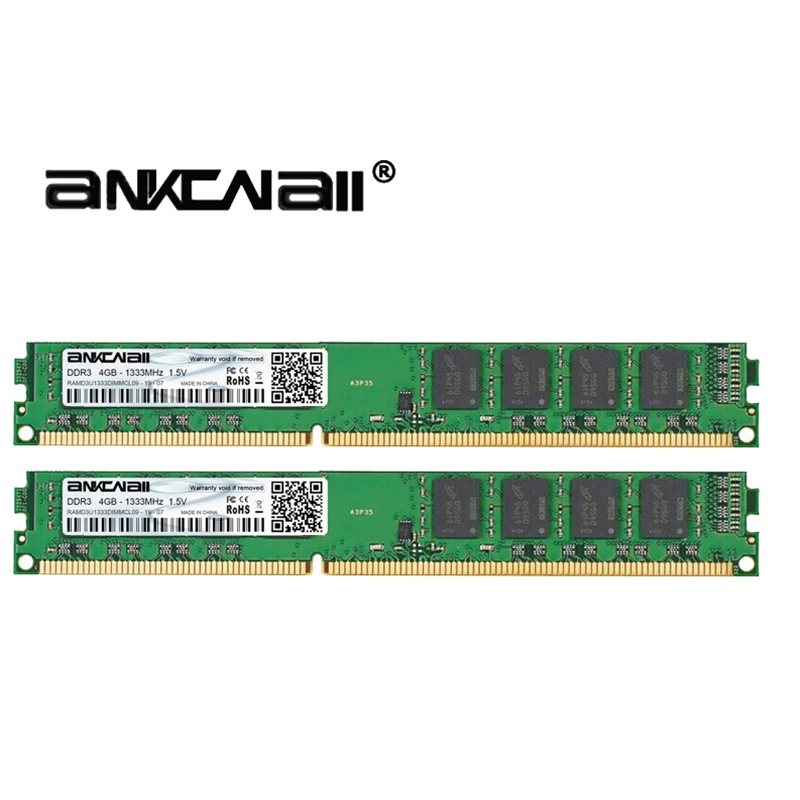 ANKOWALL DDR3 4 Гб(2PS X 4 Гб) Память 1600 МГц 1333 МГц 240pin 1,5 В для рабочего стола AMD Память DIMM