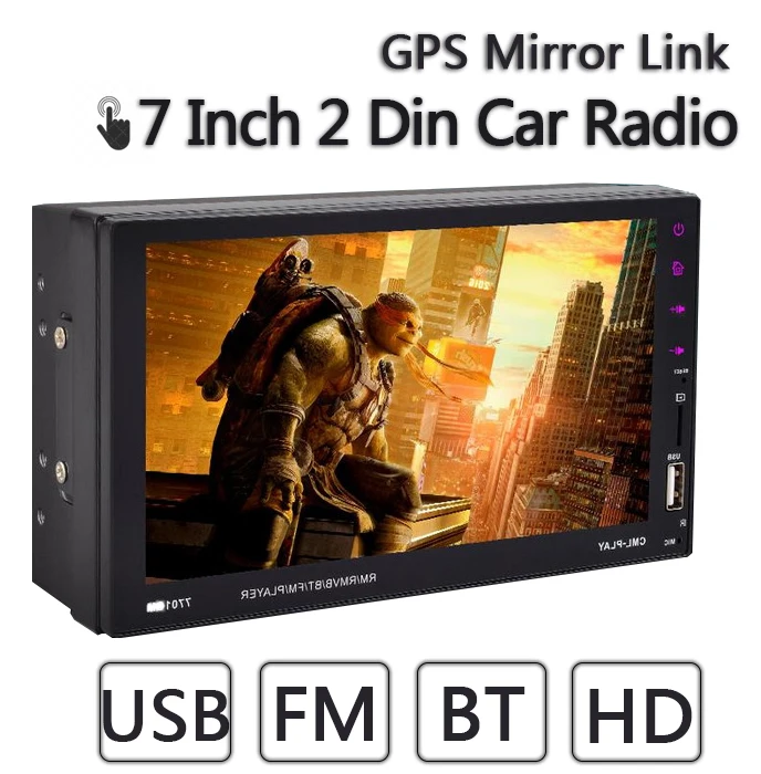 2DIN 7 дюймов Автомобильное Зеркало для телефона Android радио плеер сенсорный экран Bluetooth FM/TF/USB Handsfree камера заднего вида Зеркало Ссылка - Цвет: 7701CM