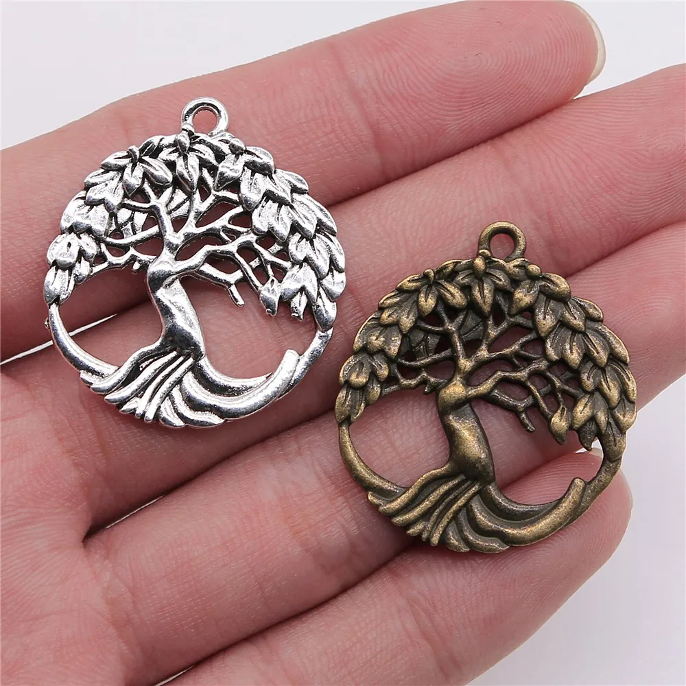 

WYSIWYG 3pcs/lot Charms Tree DIY Jewelry Findings 2 Colors Antique Silver Antique Bronze Plated 29x32mm Tree Charms