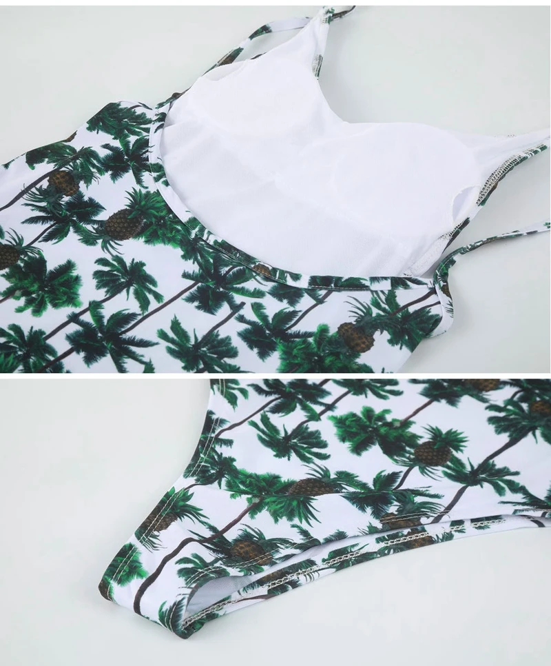 One Piece Swimsuit Women Print Bodysuits Swimwear Summer Sexy Backless (2)
