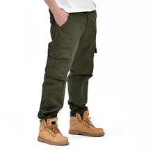 Мужские брюки Карго повседневные мужские брюки с несколькими карманами военный комбинезон для мужчин на открытом воздухе Высокое качество Длинные брюки 30-38 плюс размер