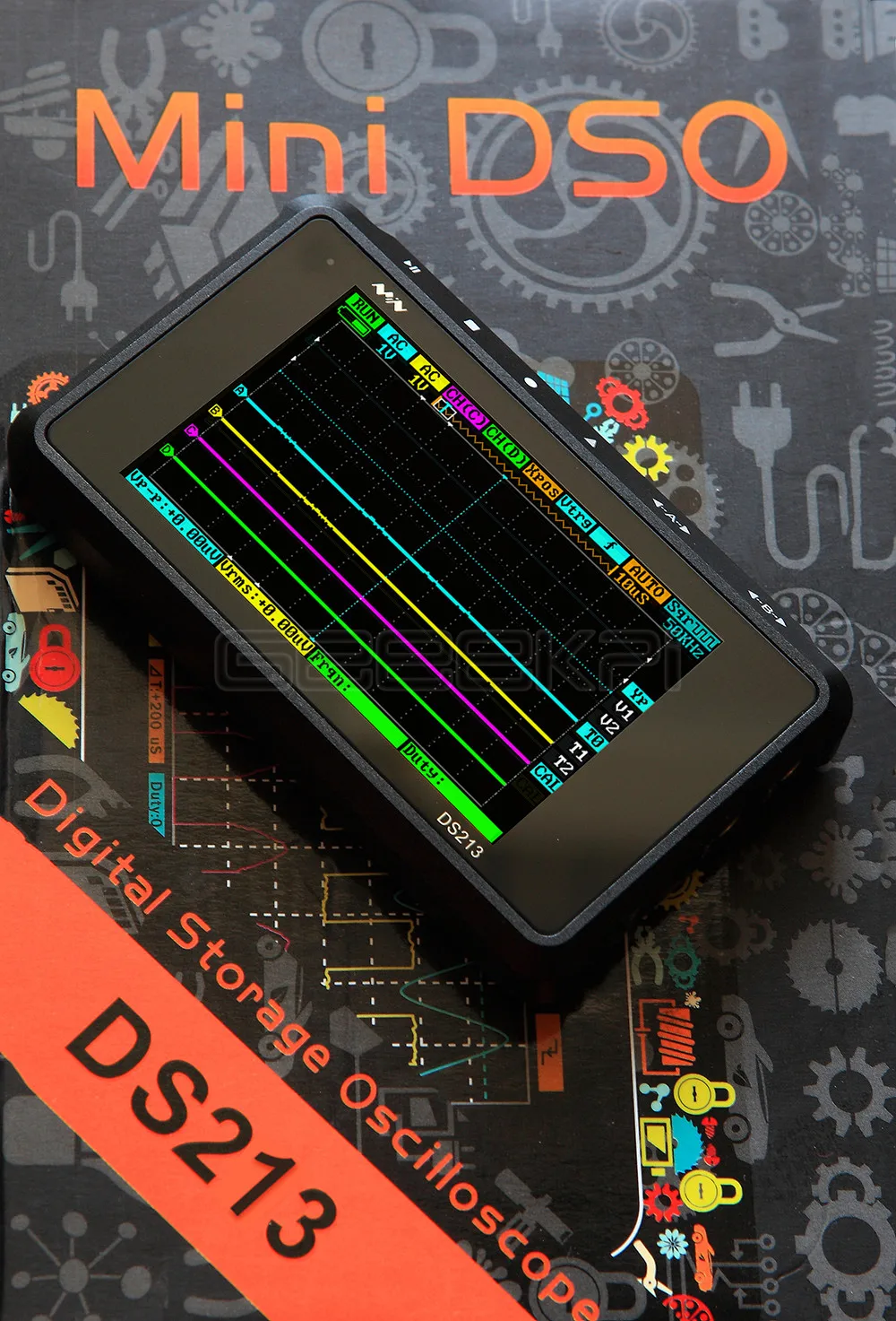 Цифровой осциллограф GeeekPi Mini DSO DS213 DSO213 4 канальный нано 100MSa/s с дополнительным