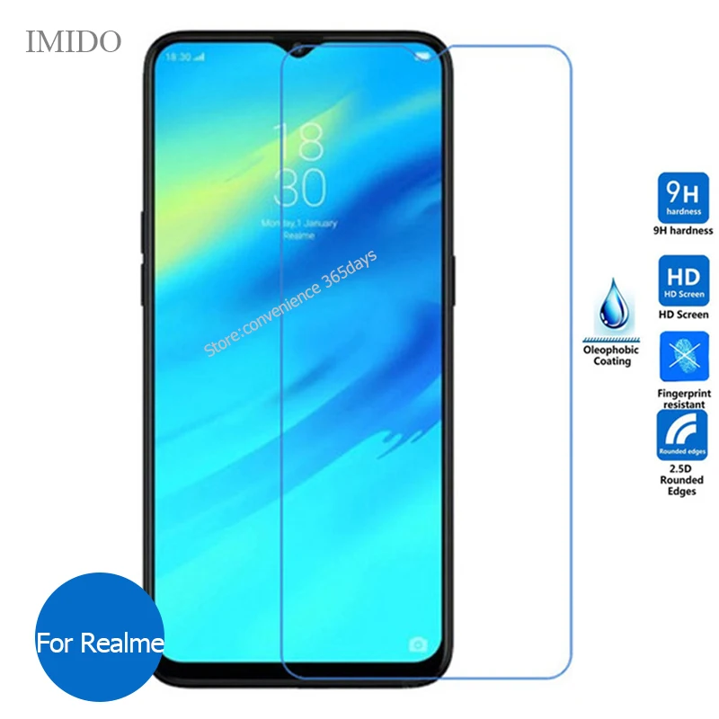 2 шт. закаленное стекло для Realme 7 6 6s 6i X2 Pro XT 5S 5i X 5 3 C11 C12 C15 C17 C3 C2 Защитная пленка