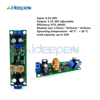 

10A DC-DC 6.5V-60V to 1.25V-30V Adjustable Step Down Buck Converter Module Power Voltage Regulator Synchronous Rectification