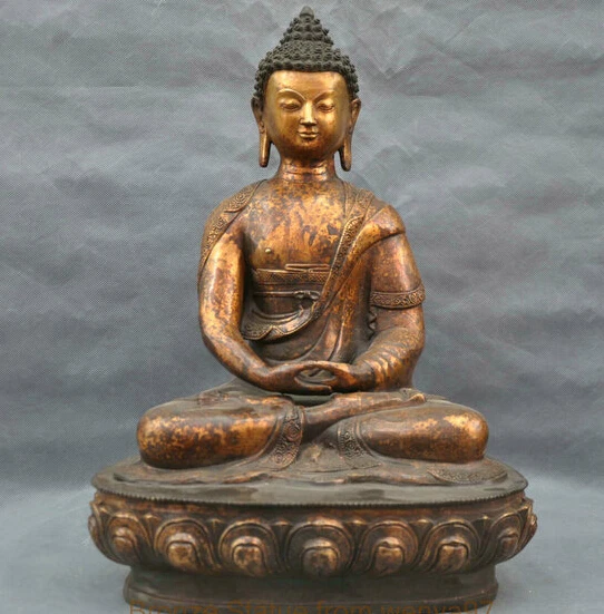 

17'' China Tibetan Buddhism Sakyamuni Buddha Bronze Statue #1 R0712