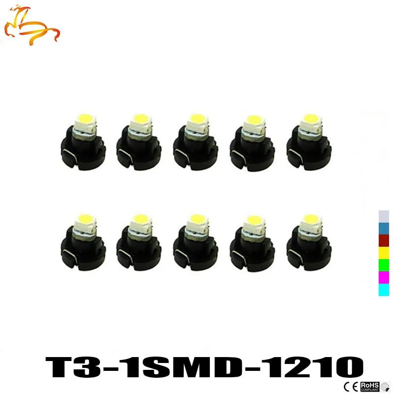 

10pcsX T3 1 SMD 1210 3528 LED 1SMD T5 Auto interieur Dashboard Lampen LED Auto LED Autolichten Wit rood blauw groen