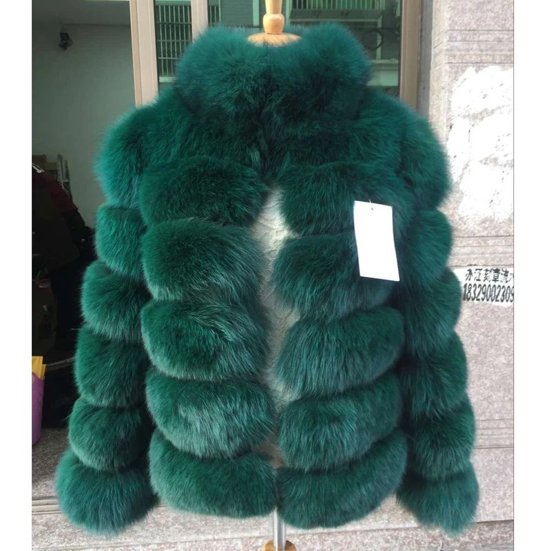 

TOPFUR 2018 New Natural Fox Fur Coat Women With Stand Fur Collar Top Quality Fashion Thick Warm Fox Fur Women Jackets Luxury