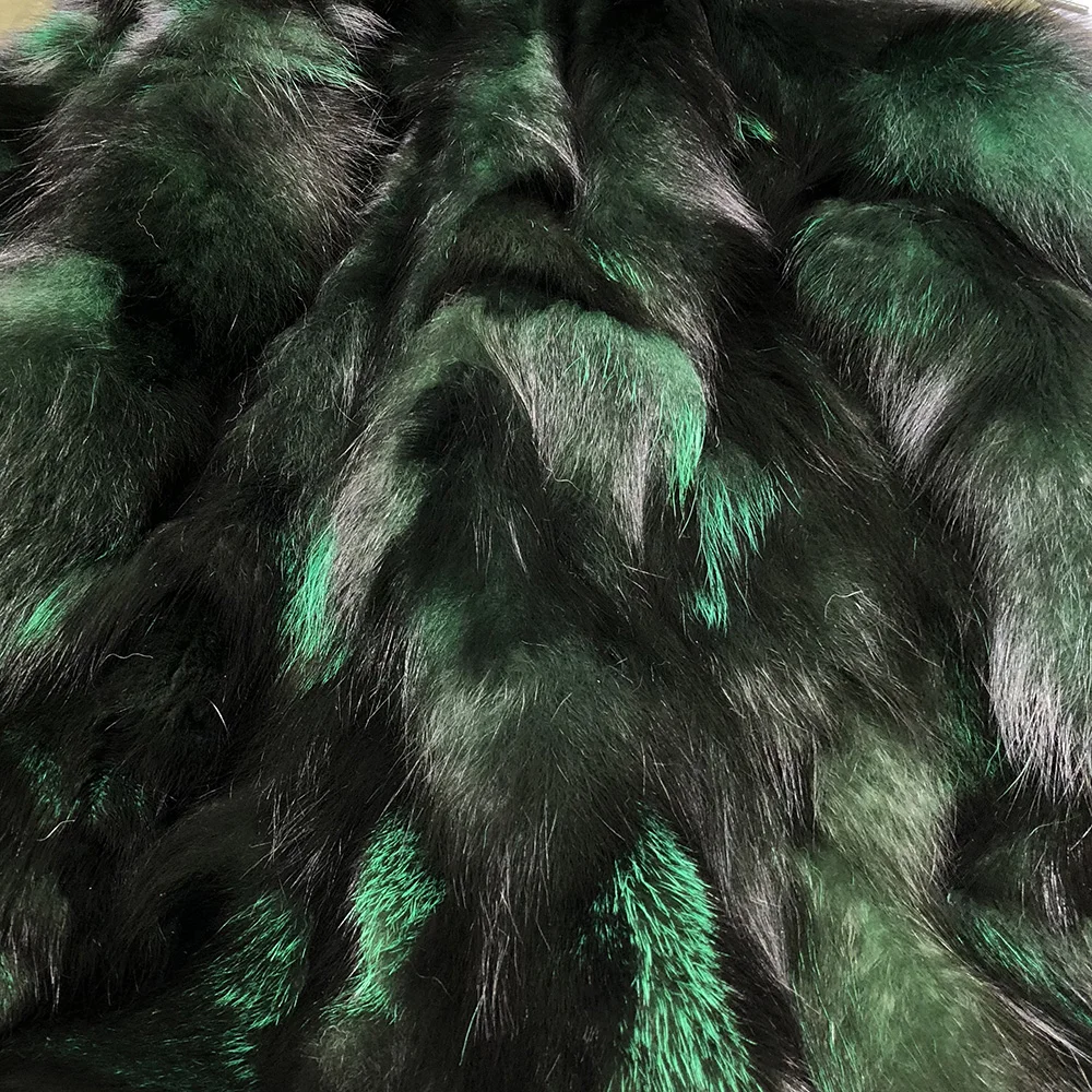 Long 90cm Naturel Long Femmes Blanc Long Col 75cm Maylofuer Intérieure 110cm De Fourrure Réel Vert Raton Manteau Fox Silver Laveur Parkas Capot Amovible Manteaux Doublure P17PS