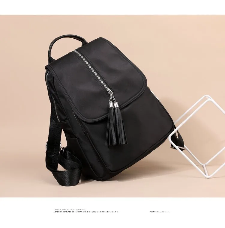 

2019 Trend Light Oxford Cloth Woman Package Both Shoulders Package Travel Backpack Leisure Time Bag