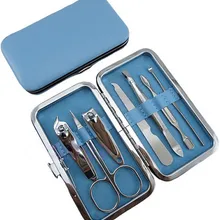 10 набор портативный 7 шт Маникюрный набор для ухода за ногтями Маникюрный Инструмент дорожные наборы для стрижки и удаления волос чехол