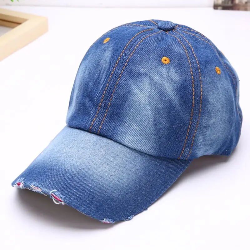 denim ball cap