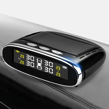 

XINYIBANG External Car TPMS Auto Tire Pressure Monitoring System Solar Power Charging Digital LCD Dispaly Security Alarm System