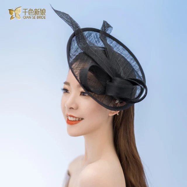 black wedding hat