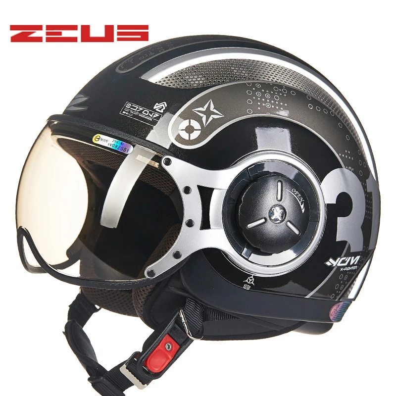 ZEUS 3/4 женский мотоциклетный шлем Jet Ретро полушлем DOT approved 218C Capacete Casco MOTO city road мужские гоночные шлемы