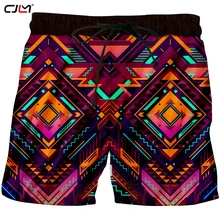 CJLM цветные многоугольные мужские шорты с 3D принтом геометрические алмазные шорты большого размера в китайском стиле