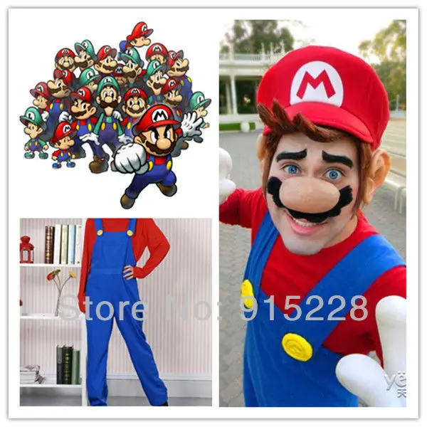 Super Mario Cosplay Costumes Strap overalls and Hat, Children and