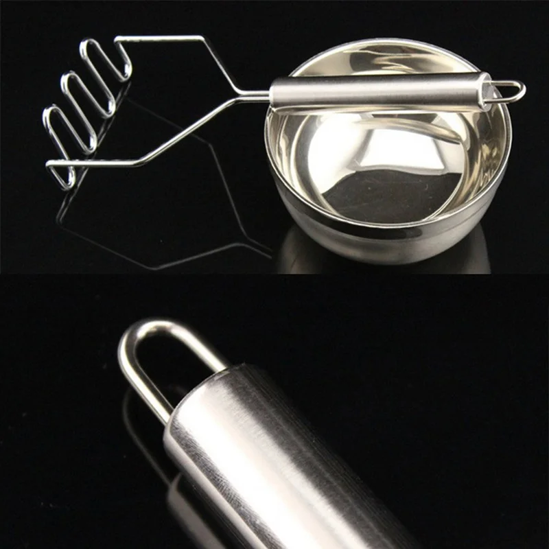 Stainless Steel Potato Presser Potato Crusher Baby Food Mashers Potato Ricers Kitchen Tools Pipe Handle Wavy Crusher Supplies
