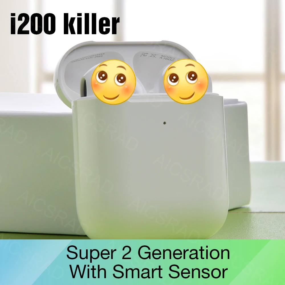 i200 TWS 1: 1 Bluetooth 5,0 super 6D bass Оригинальные беспроводные наушники - обзор