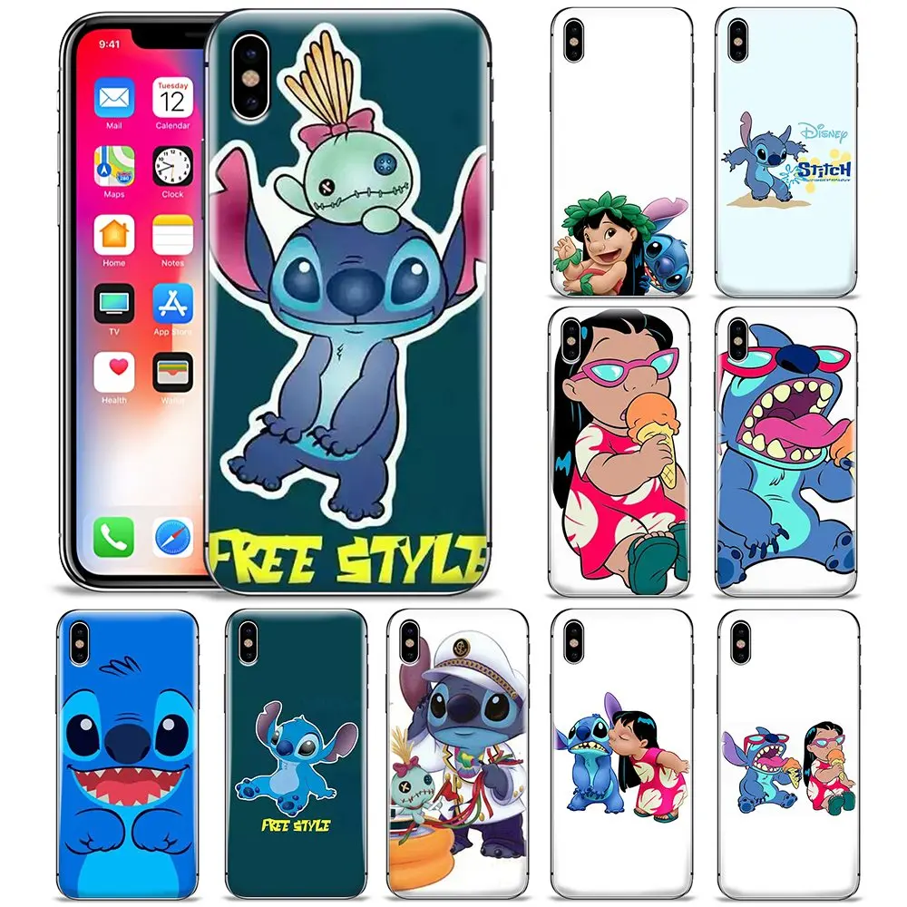 

Lovely Cartoon Lilo & Stitch Little Girl Cute Soft Silicone Phone TPU Case Back Cover For Apple iPhone 5 6 7 8 Plus X XR XS MAX