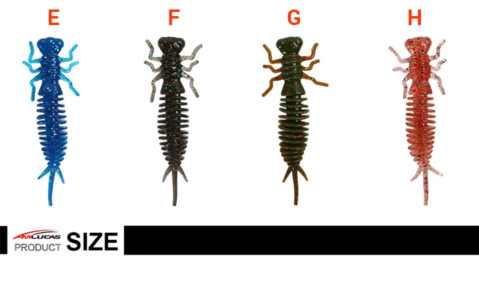 Amlucas личинка мягкие приманки 50 мм 75 мм 100 мм Силиконовые плавающие приманки isca искусственные мягкие приманки червь воблеры для рыбы окуня Щука ловля карпа
