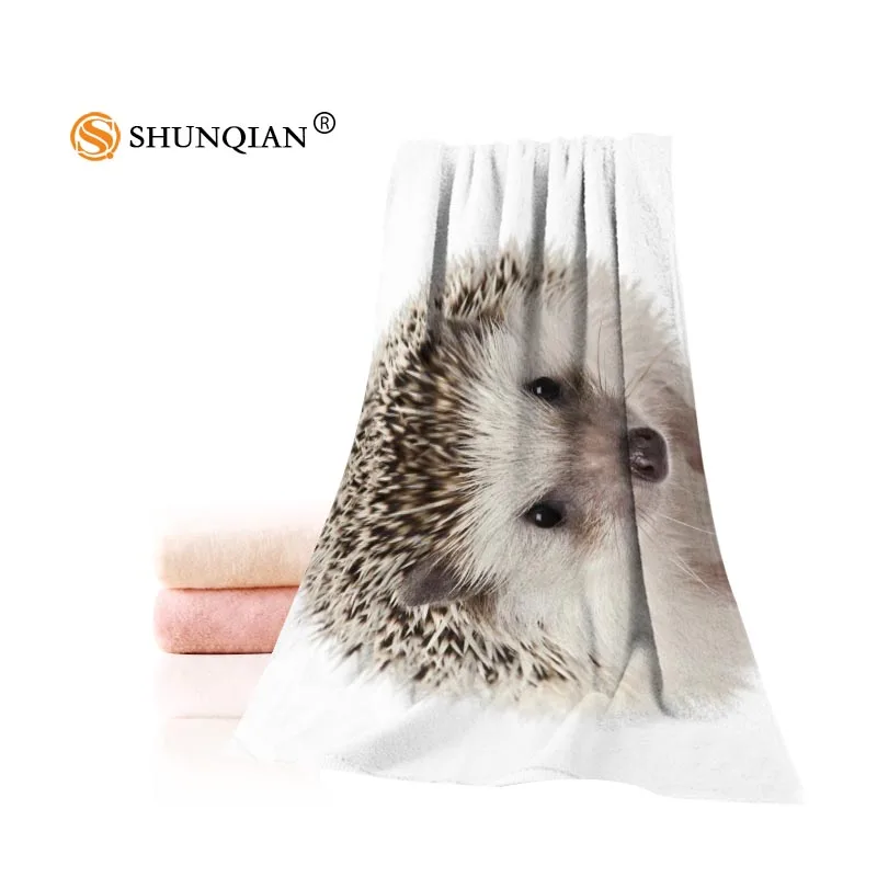

New Custom Animals Hedgehog Towel Printed Cotton Face/Bath Towels Microfiber Fabric For Kids Men Women Shower Towels A7.24