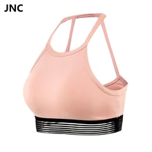 Сексуальные Сжатия спортивный бюстгальтер Топ для Для женщин крест Фитнес Йога бюстгальтер Cut Out Back Padded Sport Top работает белье спорта бюстгальтер