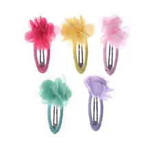 5 шт./компл. Красочные Модные для новорожденных мини шифоновые Цветочные заколки для волос, волосы милая девушка шпилька для детей аксессуары для волос