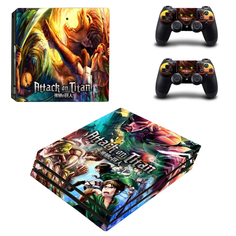 Наклейка из аниме атака на Титанов для Sony Playstation 4 Pro PS4 + Защитная пленка